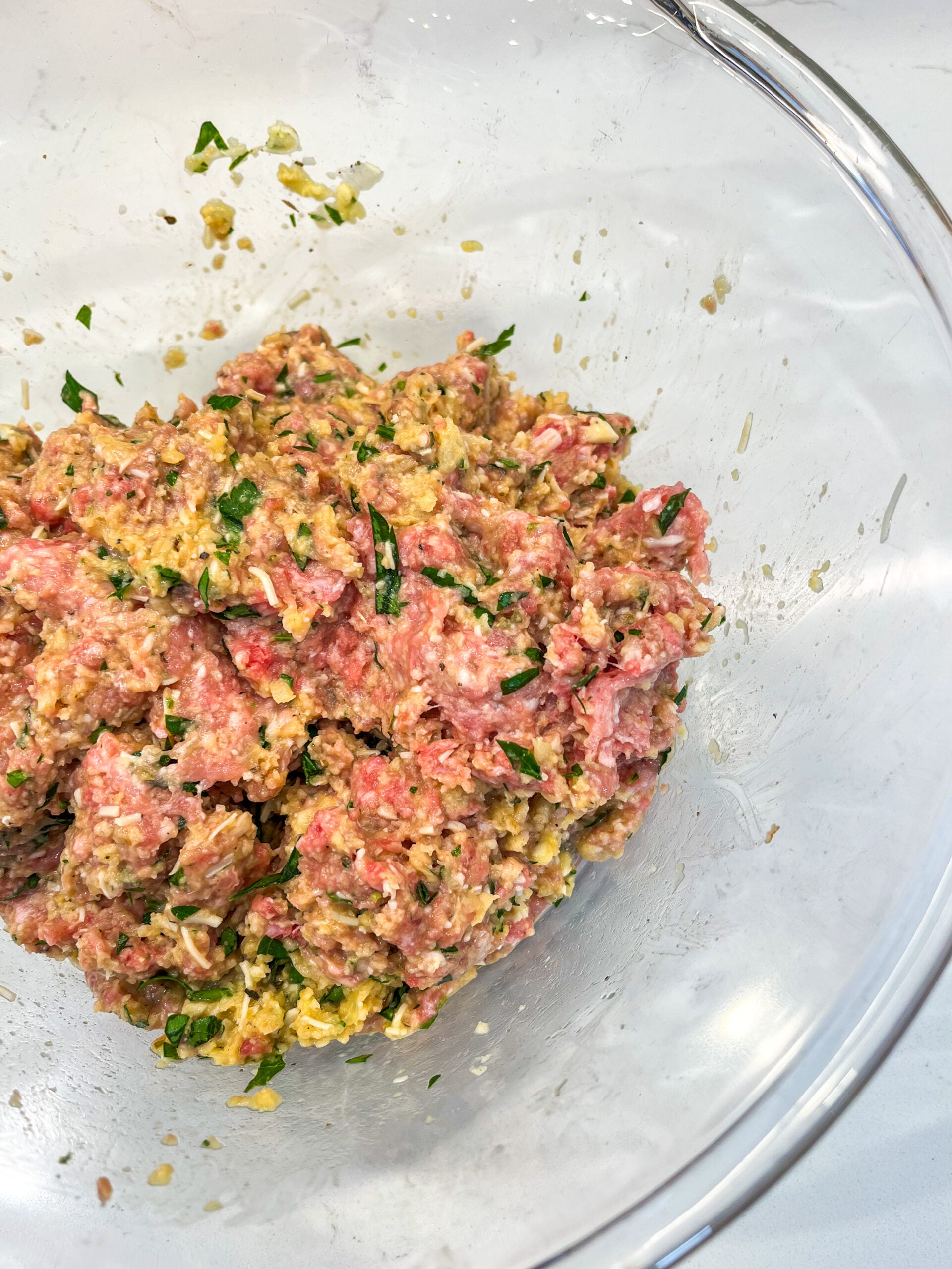 Meatloaf mixture in a bowl