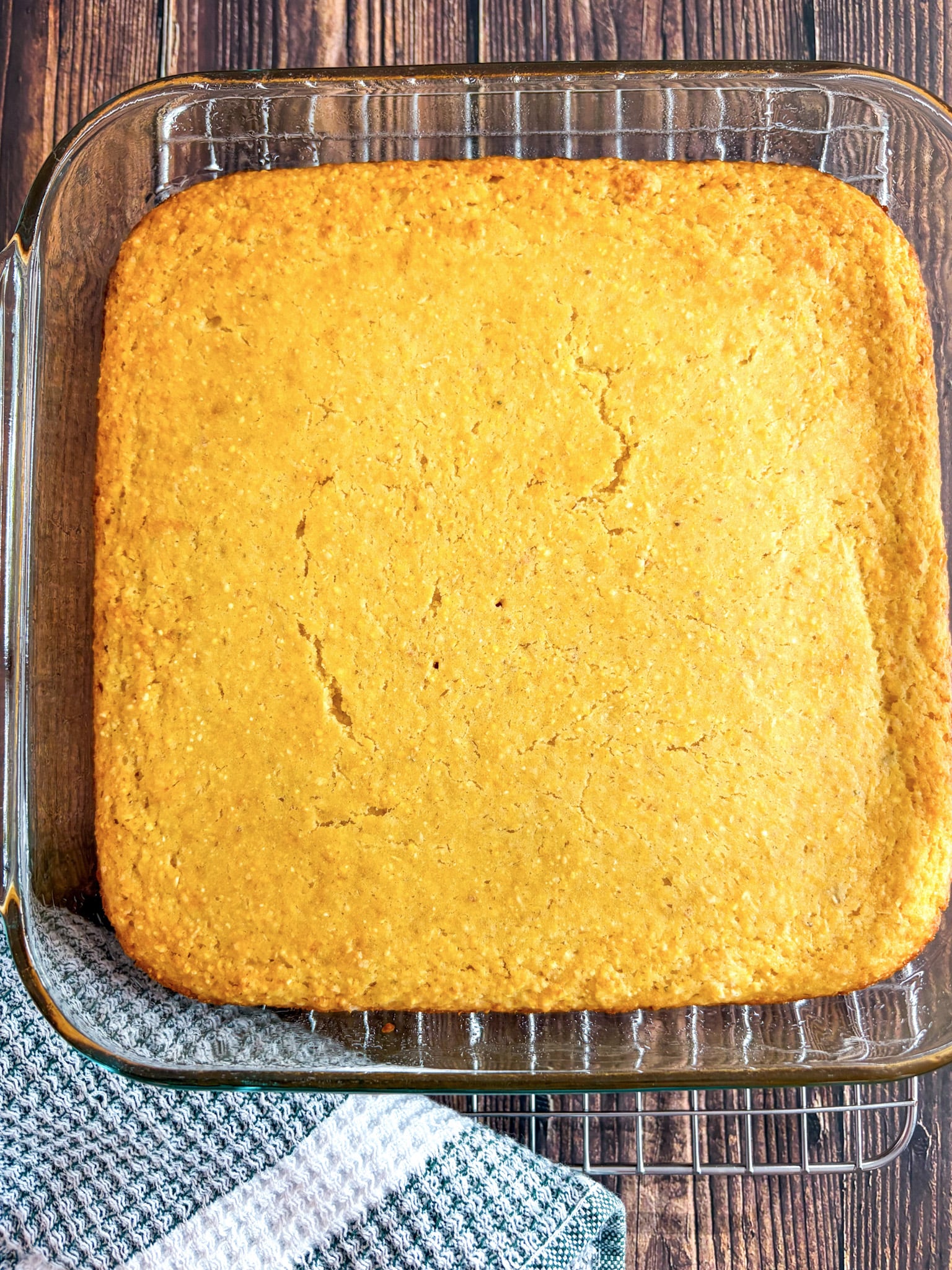 Cornbread in pan