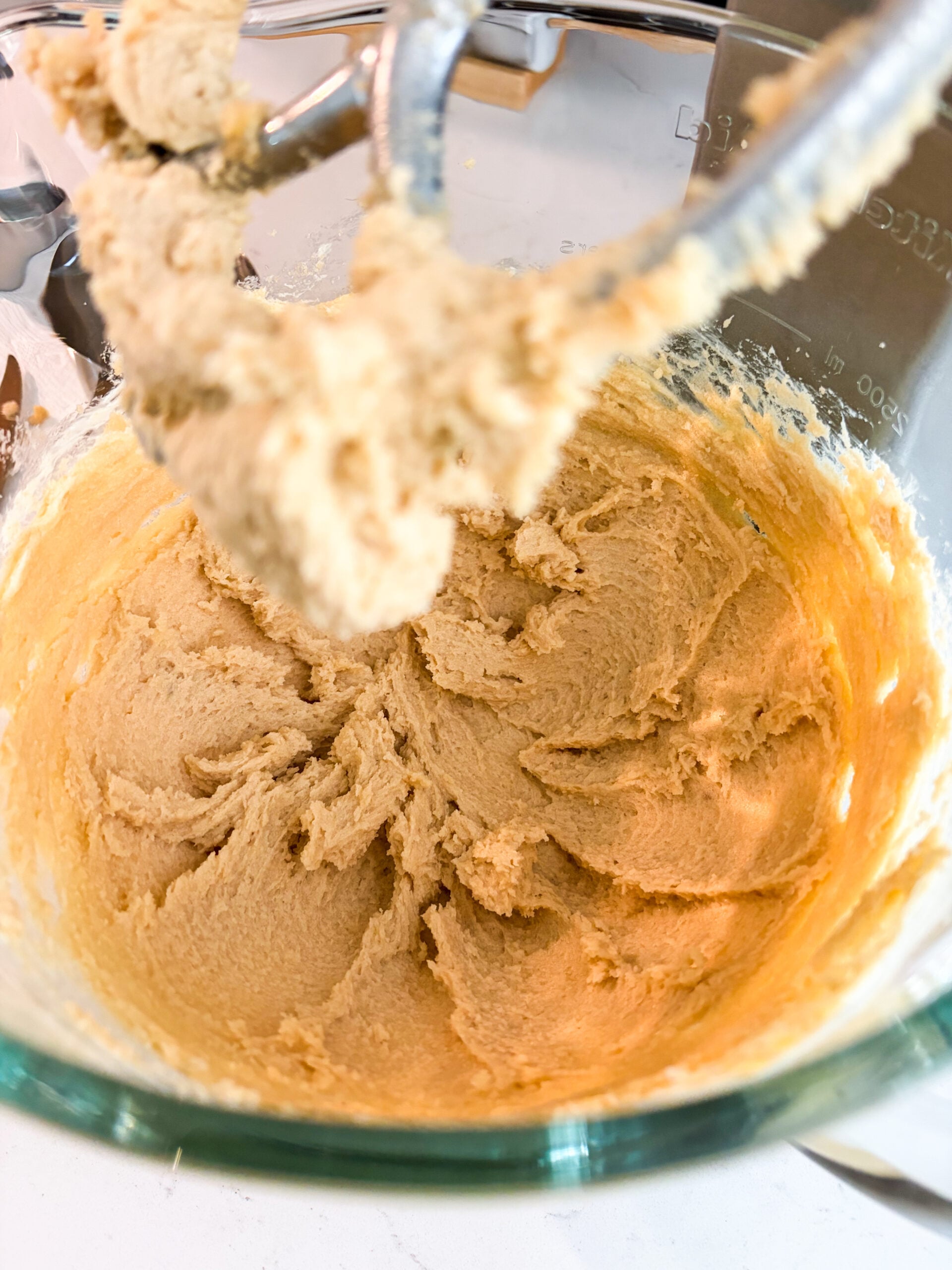 Butter, sugars, and vanilla creamed together