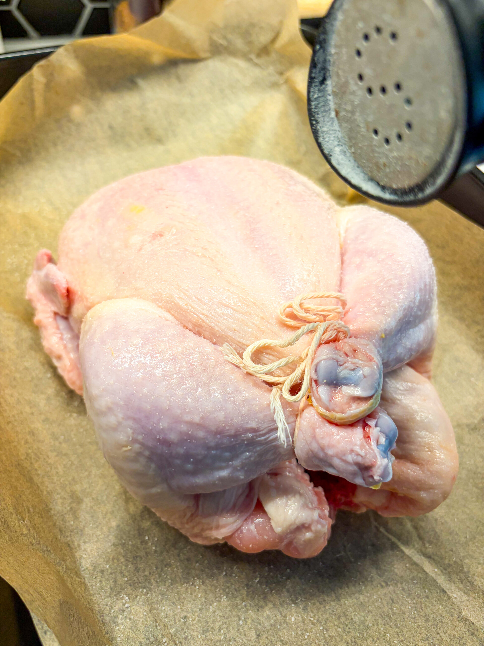 Salting whole chicken